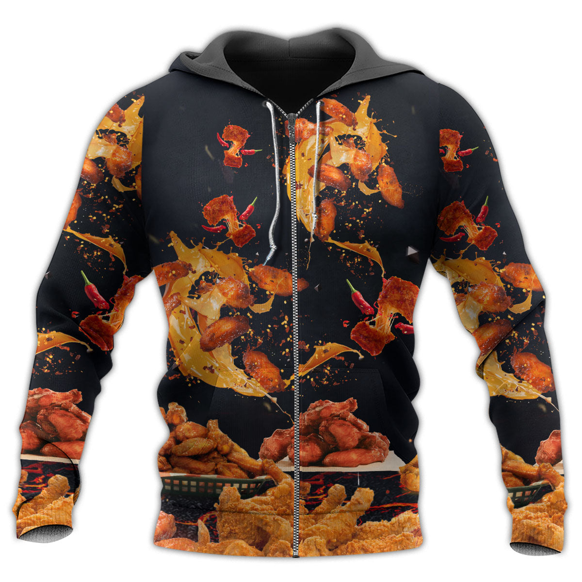 Chicken Wings Fast Food Lover Hoodie For Country Enthusiasts Outdoor Activities And Gifting