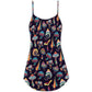 Hippie Mushroom Peace Love Life V-Neck Sleeveless Cami Dress For Festivals Travel And Relaxed Casual Summer Wear