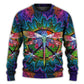 Hippie Colorful Dragonfly Mandala Sweater For Psychedelic Art Fans Outdoor Events And Distinctive Gifts