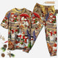 Playful Snowman Couple Christmas Short Sleeve Pajamas Set For Christmas Sleepwear And Family Lounging