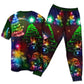 Joyful Christmas Holiday Wishes Short Sleeve Pajamas Set For Holiday Bedtime And Cozy Home Wear