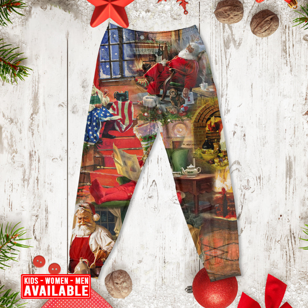 Santa Everyday Christmas Moments Long Sleeve Pajamas Set For Holiday Travel And Comfortable Home Wear