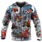 Red Santa Truck Snow Mountain Hoodie For Holiday Vacations Winter Events And Everyday Comfort