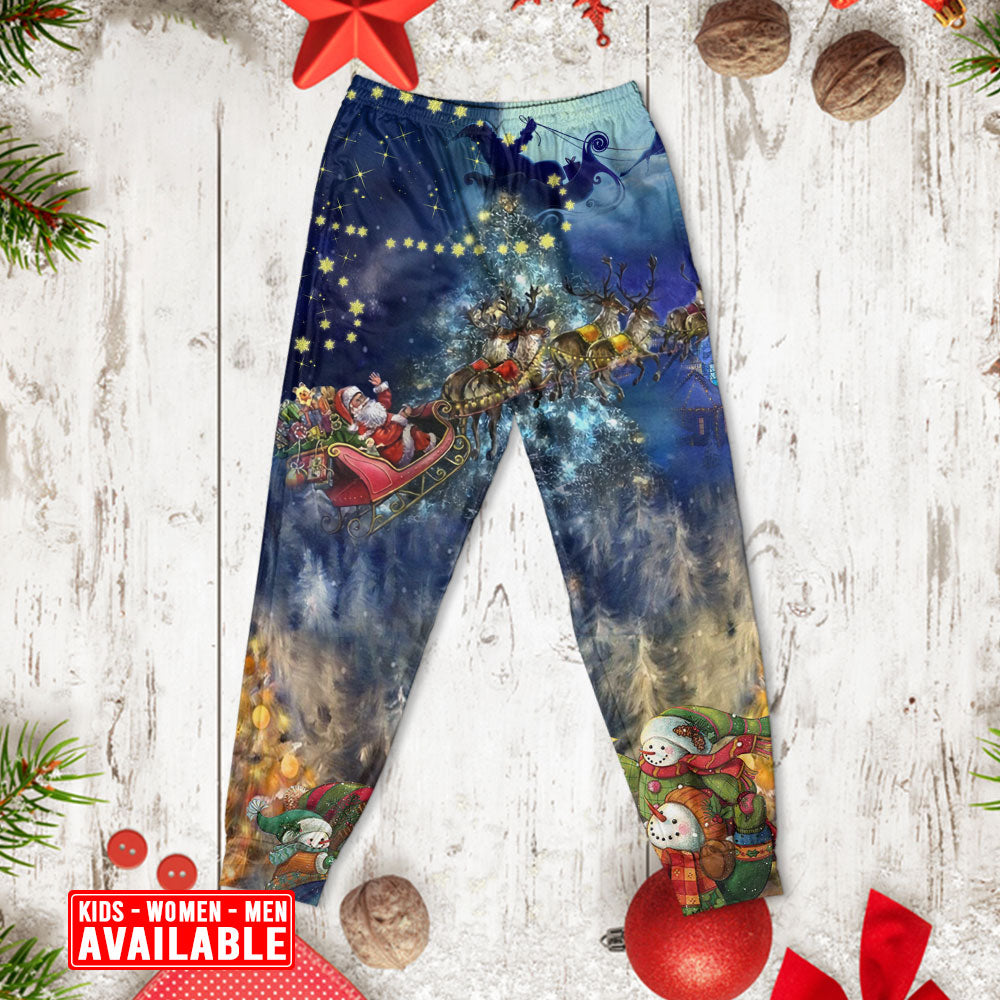 Santa Loving Family Christmas Long Sleeve Pajamas Set For Festive Sleepovers And Family Photos