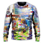 Lighthouse Christmas Santa Be A Light Sweater For Festive Family Events Casual Wear And Holiday Gift Giving