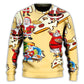 Christmas Santa Eating Pizza Fun Sweater For Winter Parties Seasonal Adventures And Relaxed Everyday Styling