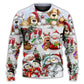 Santa And Snowman Joyful Companions Sweater For Holiday Travel Winter Outings And Cheerful Gift Giving