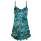 Blue Cat Art Lover Colorful V-Neck Sleeveless Cami Dress For Beach Trips Parties And Relaxed Warm Weather Style