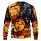 Halloween Skull Pumpkin Night Sweater For Art Lovers Holidays Parties And Comfortable Wear