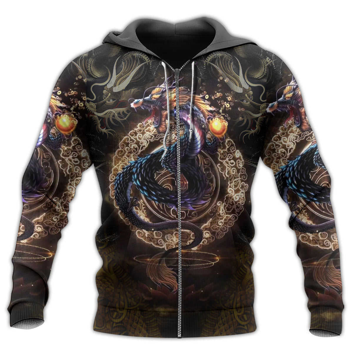 Golden Japanese Dragon Hoodie For Cultural Appreciation Events Casual Wear And Thoughtful Gifting