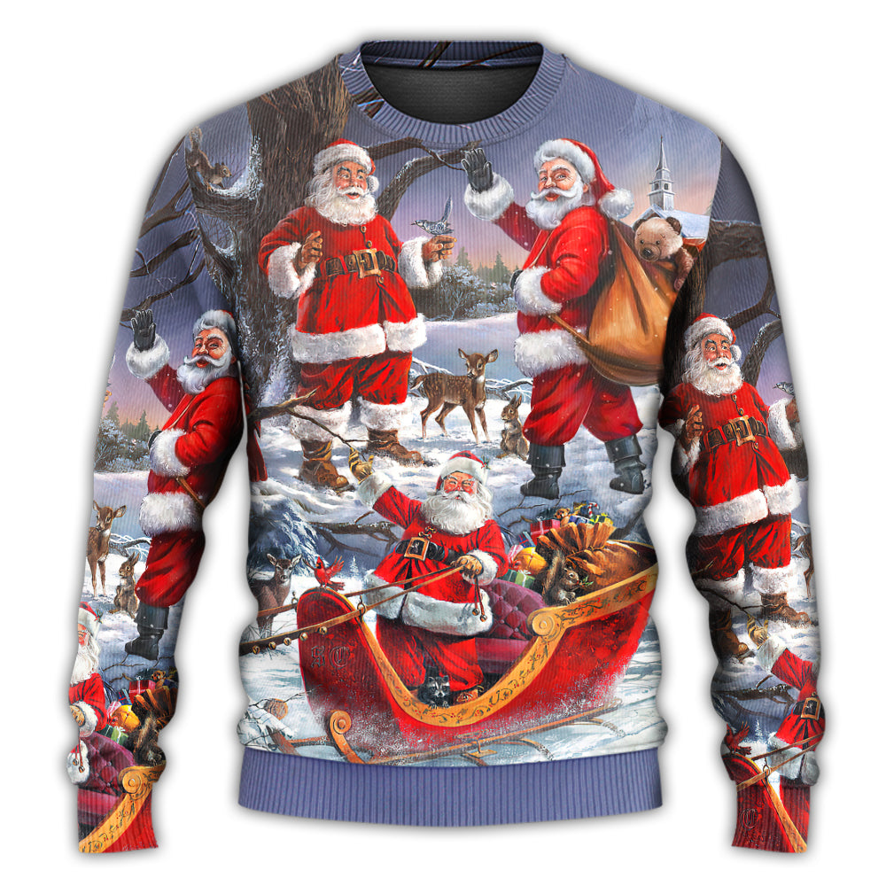 Christmas Funny Santa Happy Xmas Is Coming Sweater For Winter Parties Seasonal Adventures And Relaxed Everyday Styling