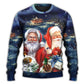 Christmas Santa Claus Snow Scene Sweater For Winter Parties Seasonal Adventures And Relaxed Everyday Styling
