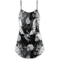 Gothic Dragon Fire Compass V-Neck Sleeveless Cami Dress For Festivals And Distinctive Alternative Styling