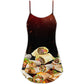 Burritos Fast Food Delight V-Neck Sleeveless Cami Dress For Festivals Picnics And Comfortable Seasonal Styling