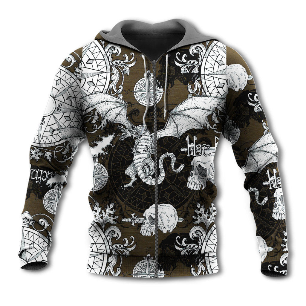 Gothic Dragon Skull Flight Hoodie For Dark Themed Outfits Outdoor Trips And Casual Comfort