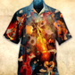 Flame Violin Hawaiian Shirt With All Over Print For Tropical Parties Vacation Travel And Casual Summer Style