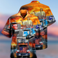 Truck Driver Faith Bless Sunset Hawaiian Shirt Artwork View For Coastal Escapes And Resort Style