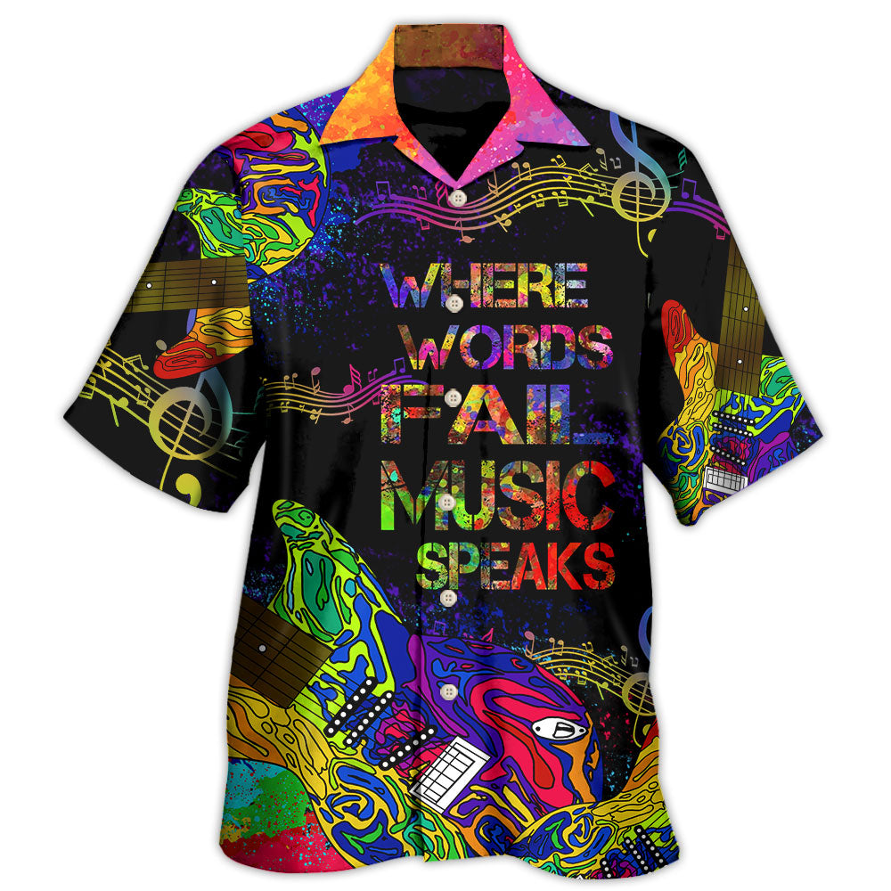 Music Guitar Where Music Speaks Limited Edition – Hawaiian Shirt