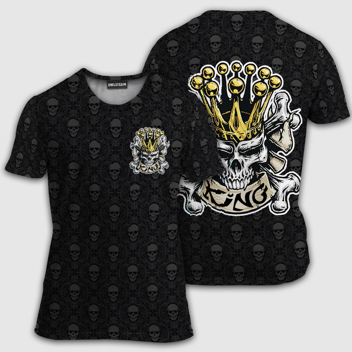 T-shirt / S Skull i am king - Bomber jacket - BOMJ05TNH080921 - Owls Matrix LTD