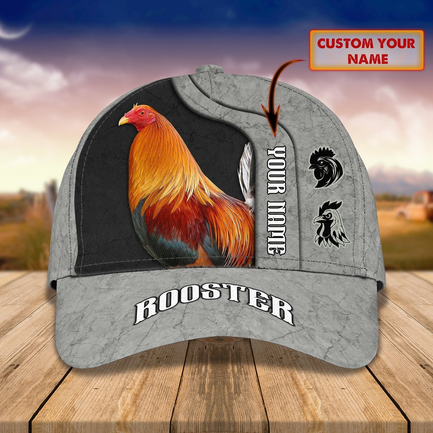 Personalized Rooster Farm Classic Cap For Festivals Travel Adventures And Casual Gift Giving