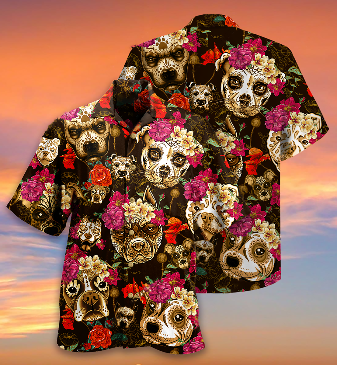 Floral Dog Beautiful Rose Hawaiian Shirt Pattern View For Lightweight Everyday Style