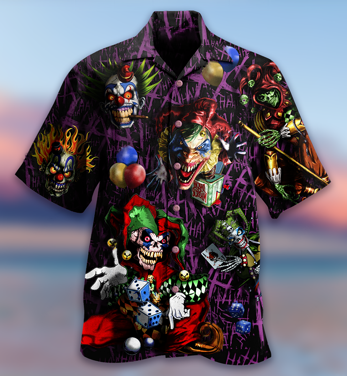 Clown Smiling Hawaiian Shirt For Vacation Days And Relaxed Coastal Outings