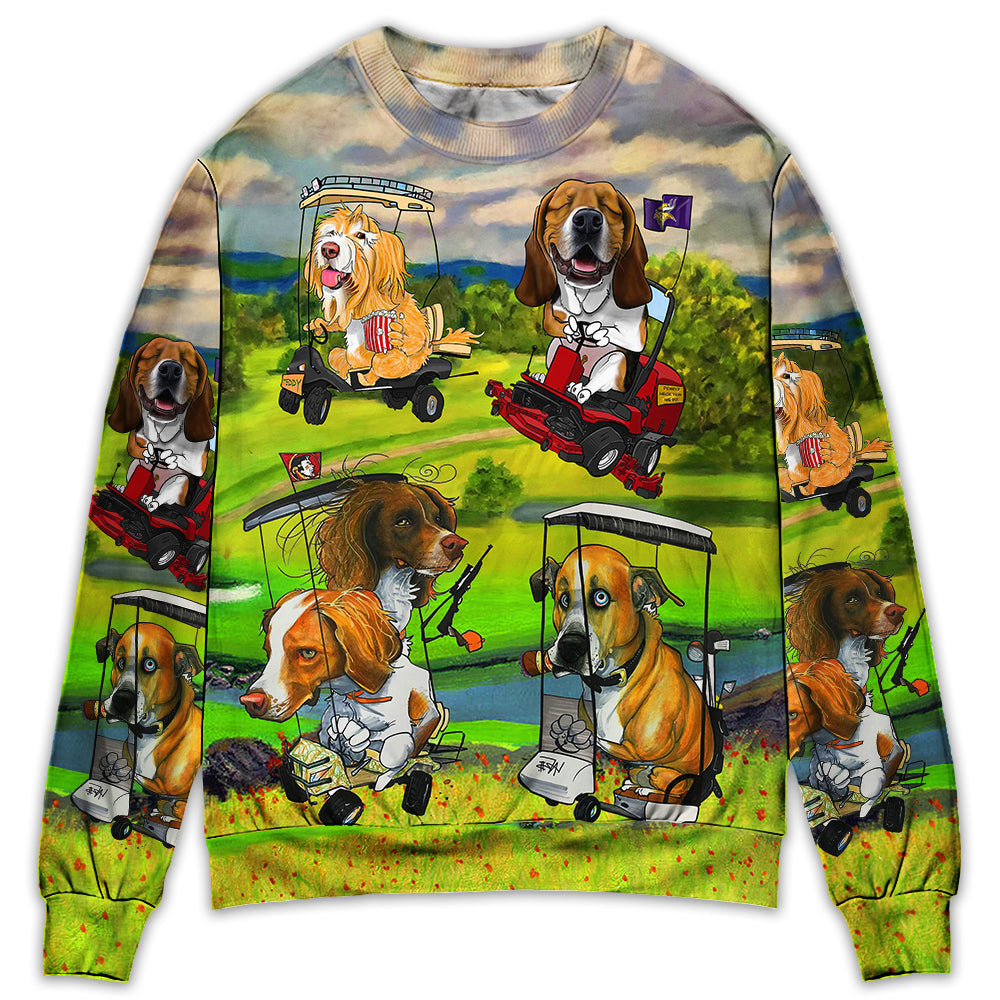 Golf Dog Driving Cart Sweater For Playful Everyday Outfits Travel And Comfortable Daily Wear