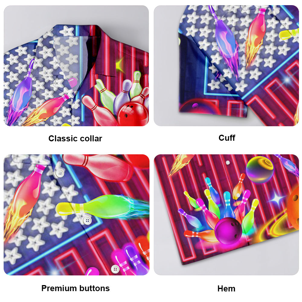 Bowling Independence Day Stunning Hawaiian Shirt For Warm Weather Outings, Beach Days, And Relaxed Tropical Style