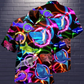 Neon Shark Circle Hawaiian Shirt Artwork View For Weekend Travel And Beach Style