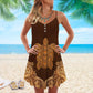 Turtle Is Beach Soul Leather V-Neck Sleeveless Cami Dress For Beach Festivals And Comfortable Summer Outfits