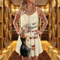 Wine And Easily Distracted V-Neck Sleeveless Cami Dress For Festivals And Relaxed Warm Weather Style