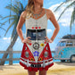 Hippie Van Retro V-Neck Sleeveless Cami Dress For Outdoor Gatherings And Colorful Summer Style