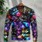 Golf Playing Cat Neon Lightning Sweater For Distinctive Animal Artwork Holidays And Thoughtful Gifts
