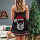 Christmas Santa Retro Nordic Pattern V-Neck Sleeveless Cami Dress For Festive Events And Casual Summer Styling