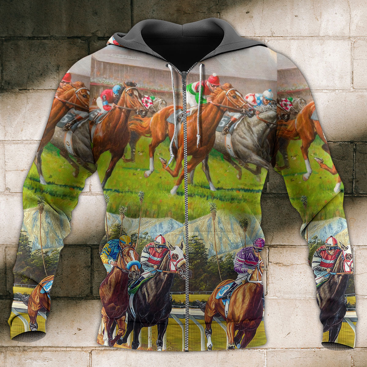 Horse Racing Look Back Hoodie For Horse Lovers Weekend Adventures And Relaxed Daily Style