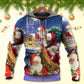 Funny Santa Rooftop Hoodie For Winter Streetwear Christmas Travel And Seasonal Home Gatherings