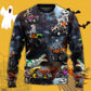 Halloween Skeleton Dinosaur Monster Truck Sweater For Art Lovers Holidays Parties And Comfortable Wear
