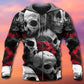 Skull Death Love Rose Hoodie For Alternative Fashion Events And Relaxed Everyday Wear