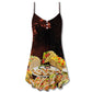 Tacos Fast Food Delicious V-Neck Sleeveless Cami Dress For Summer Vacations Festivals And Casual Everyday Wear