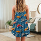 Koi Fish Swimming Pond V-Neck Sleeveless Cami Dress For Vacations And Casual Warm Weather Wear