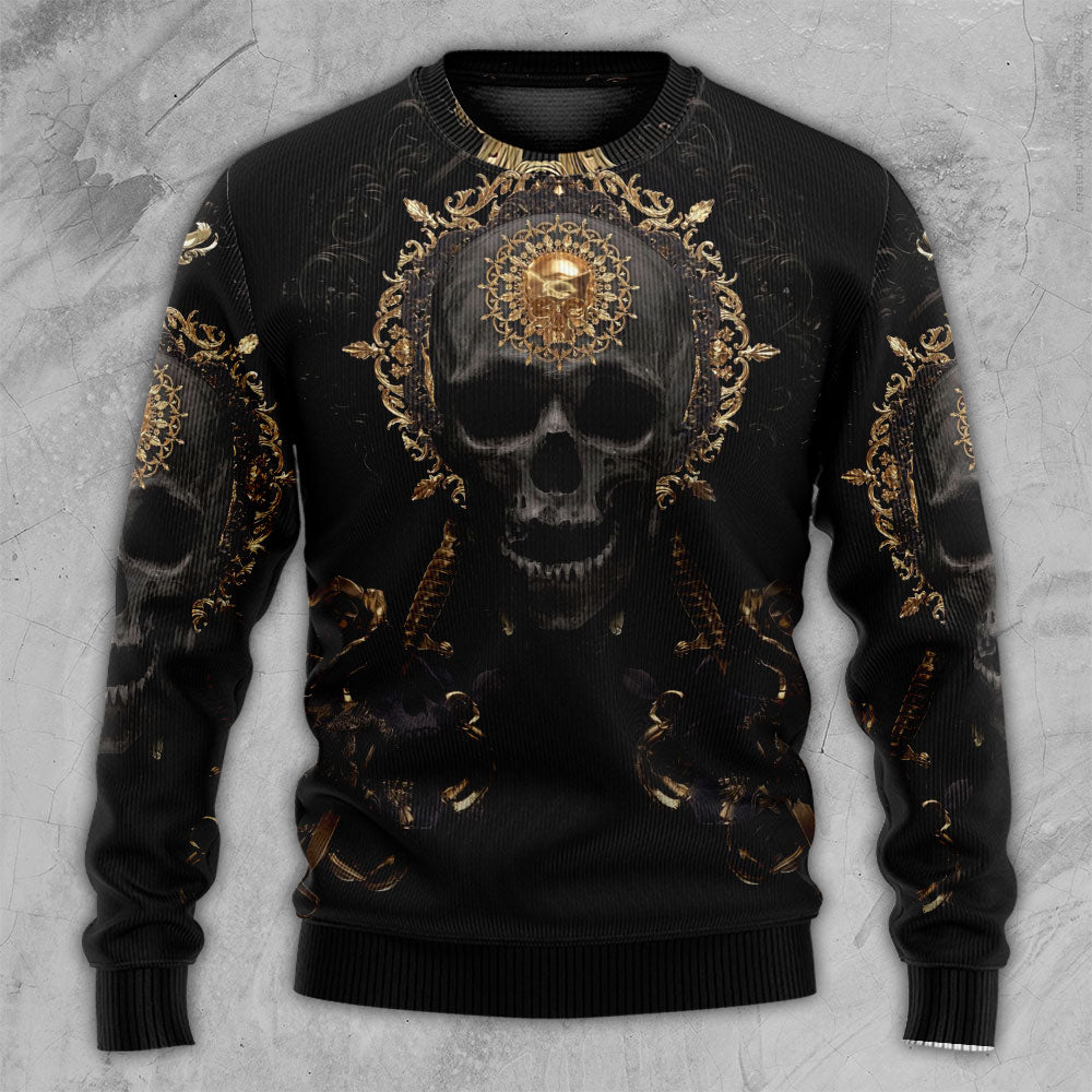 Golden Skull Royal Strength Sweater For Bold Streetwear Travel And Relaxed Everyday Styling