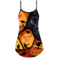 Halloween Raven Pumpkin Scary V-Neck Sleeveless Cami Dress For Festivals Travel And Relaxed Casual Summer Wear