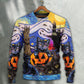 Halloween Black Cat Starry Night Sweater For Fantasy Fans Casual Outings And Weekend Adventures