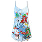 Nurse Love Santa Merry Christmas Snow V-Neck Sleeveless Cami Dress For Festive Events And Casual Summer Styling