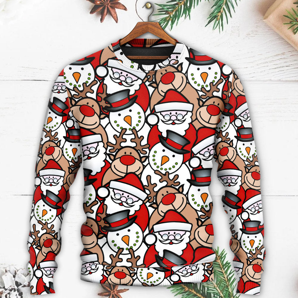 Christmas Cute Santa And Reindeer Sweater For Seasonal Parties Cozy Gatherings And Thoughtful Holiday Gifts