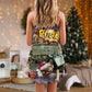 Winter Sword And Dog Snow Night V-Neck Sleeveless Cami Dress For Holiday Parties And Relaxed Vacation Wear