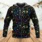 Neon Colorful Cat Playing Kitten Hoodie For Animal Enthusiasts Outdoor Activities And Daily Wear