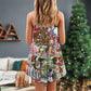 Christmas Farm Animals Happy Holiday V-Neck Sleeveless Cami Dress For Festive Events And Casual Summer Styling