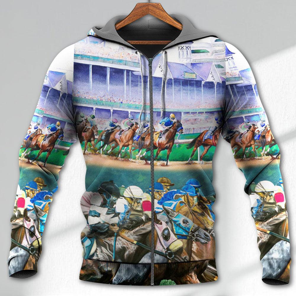 Horse Racing Love Vibe Hoodie For Equestrian Enthusiasts Casual Wear And Weekend Travel