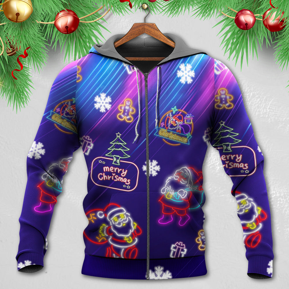 Neon Santa Party Christmas Hoodie For Christmas Events Holiday Travel And Comfortable Casual Outfits